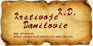 Krstivoje Danilović vizit kartica